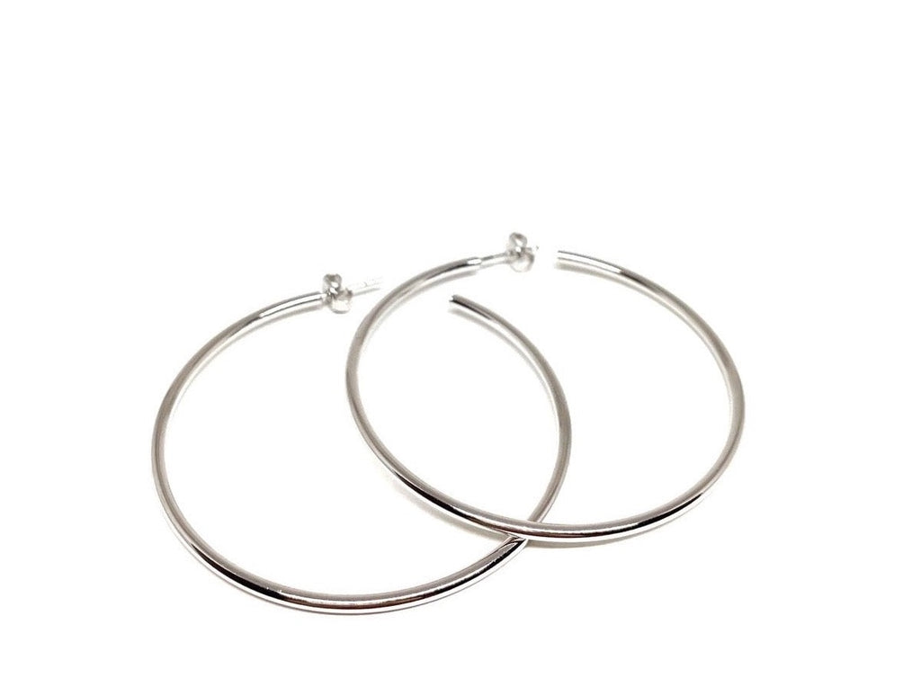 Sterling Silver Oval Hoop Earring - 2 Sizes
