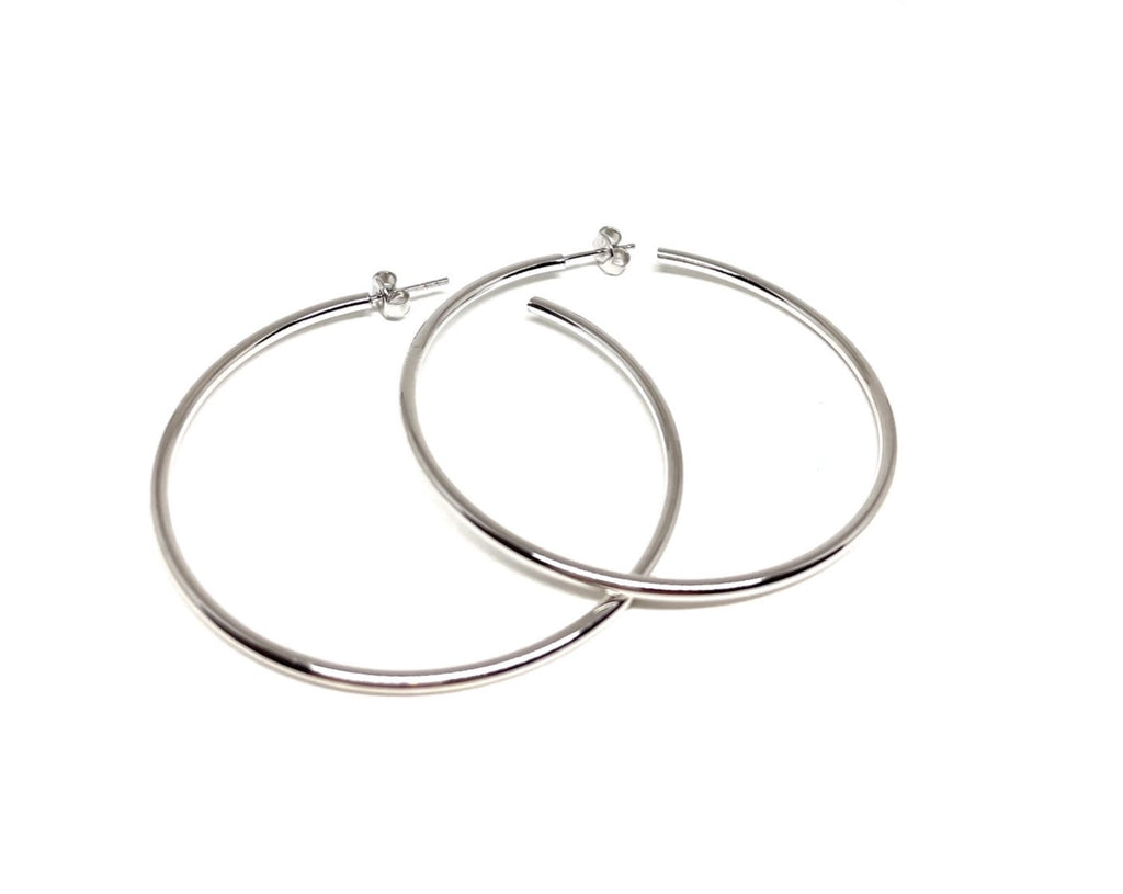 Silver Hoop Earrings | FashionCrab.com