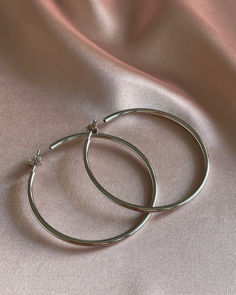 Unisexual 12 mm diameter and 5 mm thickness Pure 92.5 Sterling Silver Hoop  Earrings for Men, Women, Girls and Boys